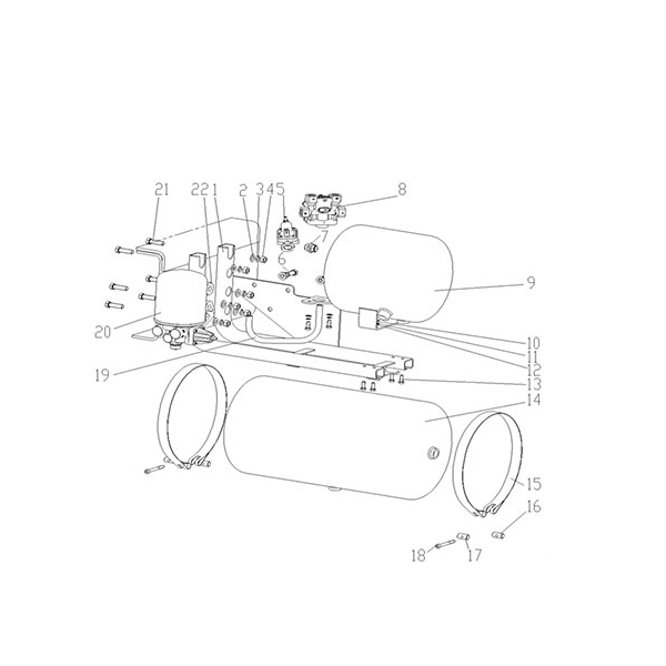 réservoirde gaz fixe de l'EssieuarrièreQuatre Boucle + +Sèche